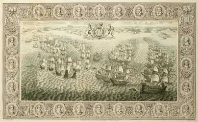 Armada (Gravur von einem Wandteppich), 1739